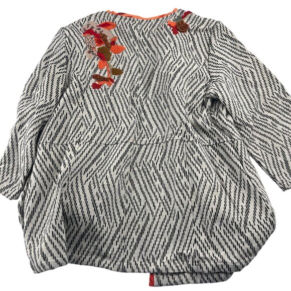 Chico's Embroidered Artisan Applique Jacket Size 2 Large Soft - Picture 5 of 5